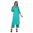 thumbnail image 2 of Moomaya Cotton Slub Bell Sleeve Kurta Palazzo Sets For Women Ethnic Clothing, 2 of 5