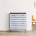 thumbnail image 6 of Emily 37 Inch Wood Tall Dresser Chest 4 Drawers Gold Handles Black - Saltoro Sherpi, 6 of 6