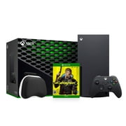 Angle View: 2020 Newest X Gaming Console Bundle - 1TB SSD Black Xbox Console and Wireless Controller with Cyberpunk 2077 and Xbox Controller Protective Hard Shell Case