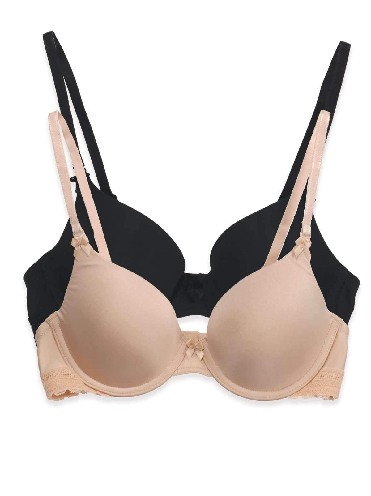 Paramour by Felina  Gorgeous Memory Foam Bra 2-Pack (36G, Neutral Black) 