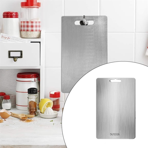 Stainless Steel Cutting Board for Kitchen Double Sided Dishwasher Safe Food Grade Metal Chopping Board for Meat Fruit Vegetables Professional Thickened 304 Stainless Steel Cutting Surface