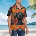 thumbnail image 6 of Picia Sunflower Black Dog Gentle Cotton Regular Fit Short Sleeve Casual Hawaiian Shirt for Men-X-Large, 6 of 8