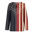 thumbnail image 5 of KDDYLITQ Womens 250th Anniversary Tshirt 4th Of July 250 Years Birthday Long Sleeve Tops Summer Printed Causal T-Shirts Usa Star Stripes Loose Crew Neck Tees Dark Blue 2XL, 5 of 6