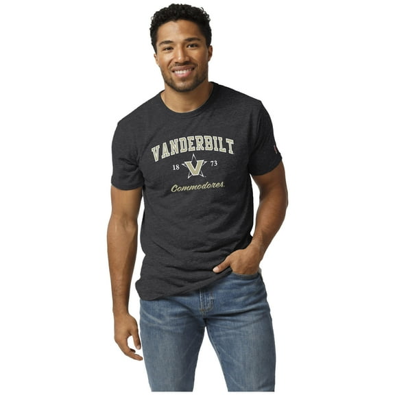 Men's League Collegiate Wear Heather Charcoal Vanderbilt Commodores Victory Falls Tri-Blend T-Shirt