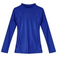 thumbnail image 5 of iixpin Women's Silky Workout Tops Seamless T Shirt Athletic Long Sleeve Fitness Tight Tee Blue L, 5 of 7