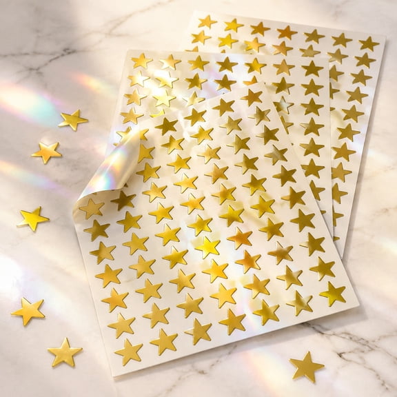 1800 Pcs Small Foil Gold Star Stickers for Kids Reward, Roofei Student Planner and School Classroom Teacher Supplies, 0.5" Diameter