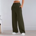 thumbnail image 4 of Pantalones de chándal informales con cordón, ajuste holgado, conjunto diario con bolsillos para mujer Kuymtek ejercito verde T S para Mujer, 4 of 6