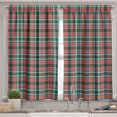 thumbnail image 2 of Ambesonne Coral Valance & Curtain, Tartan Plaid Retro Ornament, 55"x30", Coral and Forest Green, 2 of 7