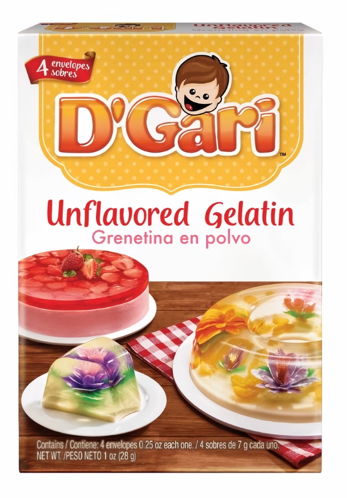 D'Gari Unflavored Gelatin Dessert Mix 1 oz (Pack of 12) - Walmart.com