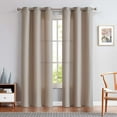 thumbnail image 2 of Curtainking Linen Textured Curtains 84 inches Taupe Bedroom Living Room Window Curtain Set Light Filtering Drapes Grommet Top 2 Panels, 2 of 6