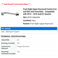 thumbnail image 2 of Front Right Upper Rearward Control Arm and Ball Joint Assembly - Compatible with 2012 - 2018 Audi A7 Quattro - Moog, 2 of 2
