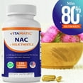 thumbnail image 6 of Vitamatic NAC Supplement N-Acetyl-L-Cysteine (NAC) with Milk Thistle 50:1 Extract - Supports Immune, Respiratory, Liver Health, 1200 mg per Serving, 120 Veg Capsules, 6 of 10