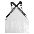 thumbnail image 1 of Delantal de peluquería transparente con tirantes cruzados ajustables para hombres y mujeres., 1 of 7