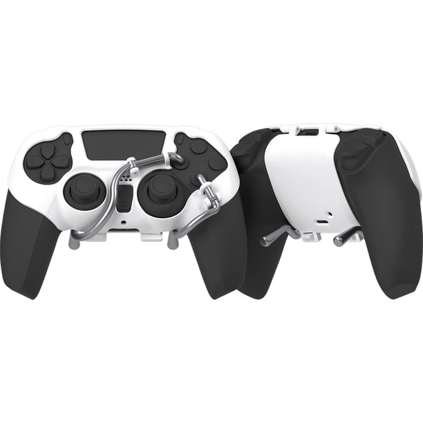 EXknight Palancas mecánicas Leverback FPS, botones traseros, paletas de juego para controlador PS5 (blanco)