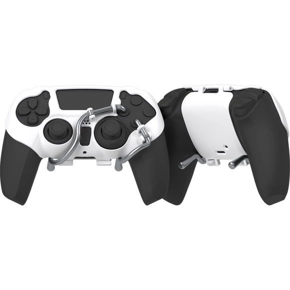 EXknight Palancas mecánicas Leverback FPS, botones traseros, paletas de juego para controlador PS5 (blanco)
