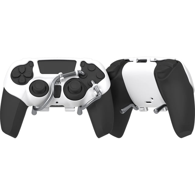EXknight Palancas mecánicas Leverback FPS, botones traseros, paletas de juego para controlador PS5 (blanco)