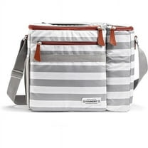 Dual Compartment Wine Cooler, Grey Stripe