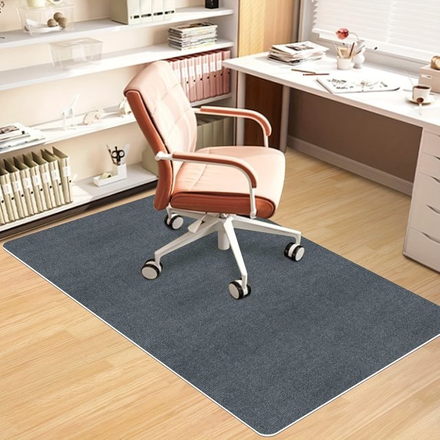 LEEYNEER 1pc Large Office Chair Mat - Non-Slip Easy-Clean Anti-Fatigue - Compatible with Hardwood Floors & Carpet - Heavy-Duty Polyester Flooring Protector for Home Office Corporate -