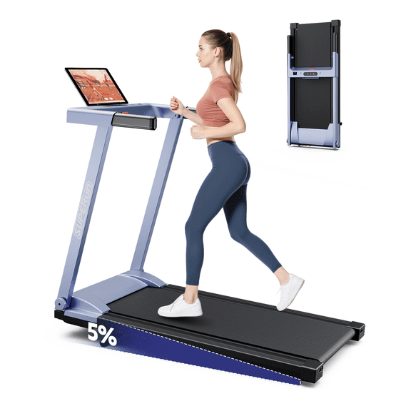 Superun 4-in-1 Foldable Treadmill with Incline, 300 LBS Capacity Running Treadmills for Home Small Spaces with Handles, 3.0 HP Folding Treadmill with Smart APP