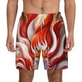 thumbnail image 2 of Picia Red Sun Flame Fox pattern Mens Swim Trunks with Compression Liner Stretch Beach Shorts Quick Dry with Zipper Pockets No-Chafing Board Shorts-Large, 2 of 9