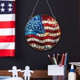thumbnail image 6 of Zhourta 12Inch 4th of July Round Wall Hanging Acrylic Patriotic American Flag Decor for Memorial Day Porch Home Celebration, 6 of 8