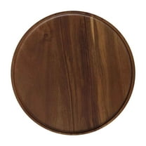Wooden Serving Tray, Solid Wood Snack Tray for Coffee Tea Dessert, Multipurpose Household Platter for Kitchen Living Room, Walnut Finish Storage Tray(D-12inch)