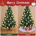 thumbnail image 4 of 30 Inch Christmas Tree Skirt – Velvet Plush Tree Mat, Soft Thickened Polyester with Red Ties, Single-Sided Printing, Available in 30in/36in/48in, Perfect for Holiday Xmas Tree Decoration, 4 of 7
