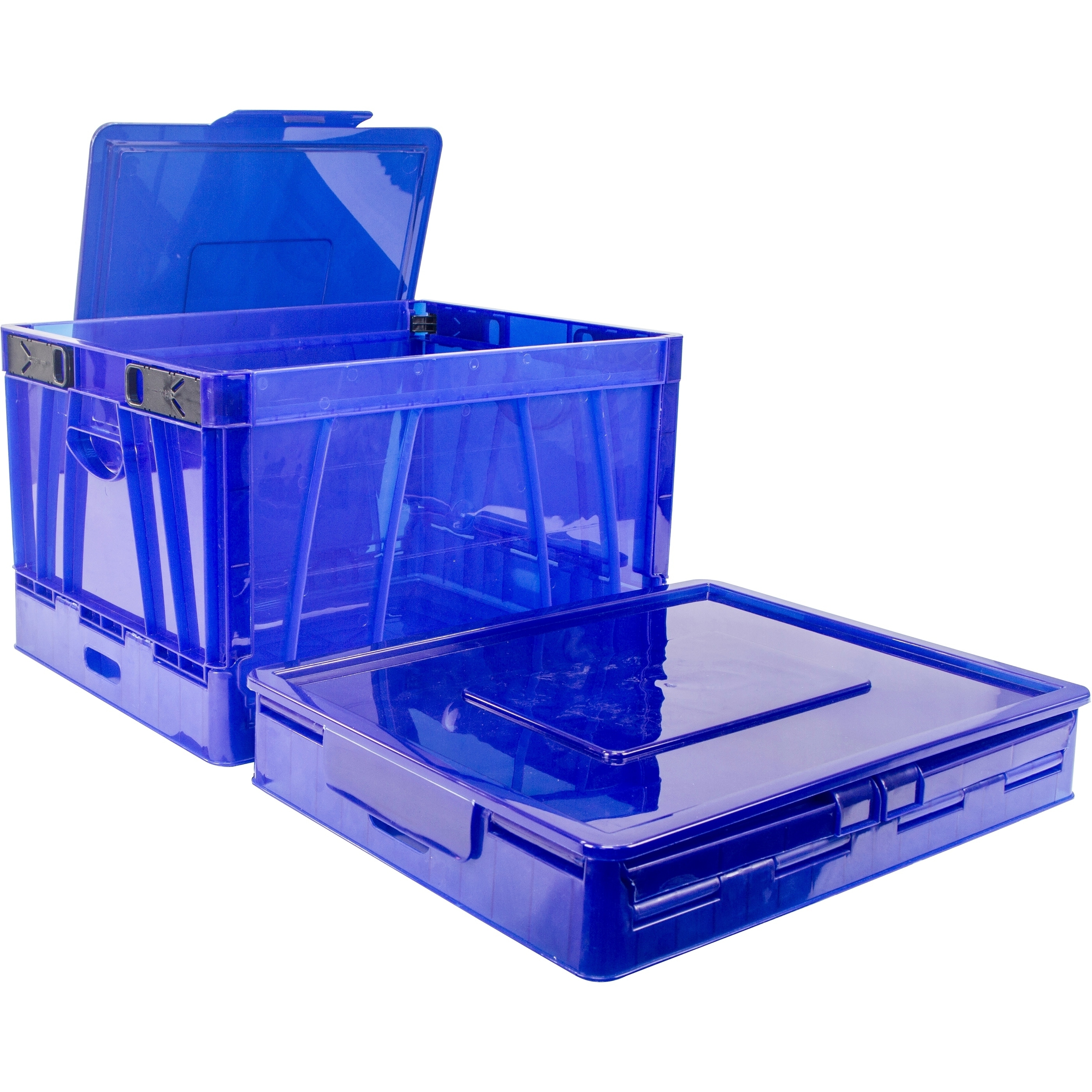 Folding Storage Cube with Lid, blue (Case of 2)