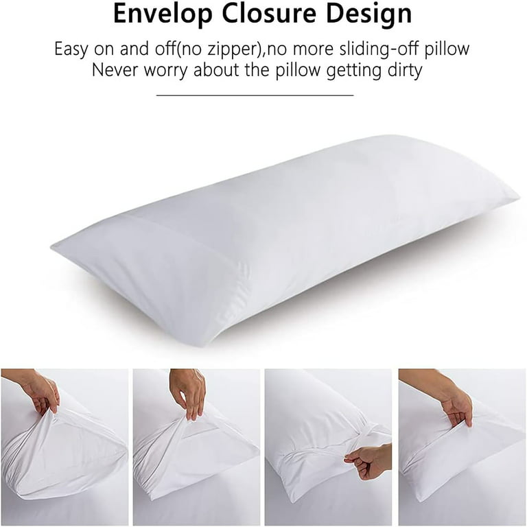 Body Pillow with Pillowcase-Soft Long Bed Pillow for Adults
