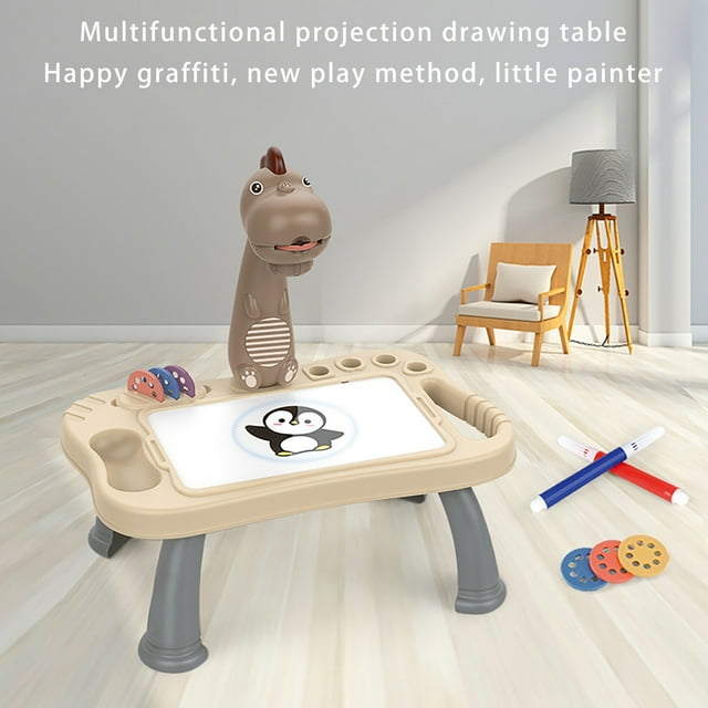 Toys Games Kids,Christmas Decorations,Baby Toys Clearance,Children's Drawing Board Multi Functional Dinosaur Projection Drawing Table Graffiti Painting Toys Aged 3 Years and Above 5ml