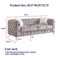 thumbnail image 2 of 82.5" Deluxe Velvet Sofa with Chesterfield Tufted Buttons, Modern Comfy Couch with 2 Pillows and Metal Feet, 3-Seat Luxury Sofa for Living Room, Green, 2 of 9