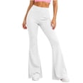 thumbnail image 4 of XRoczxe Women's High Waisted Flare Leggings, Soft Stretchy Yoga Pants with Wide Waistband, Casual Bootcut Workout Trousers for Gym Dance & Daily Wear, 4 of 9