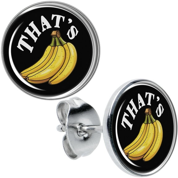 Body Candy Banana Earrings - Stainless Steel That Is Bananas Pierced Stud Earrings Set for Women Men