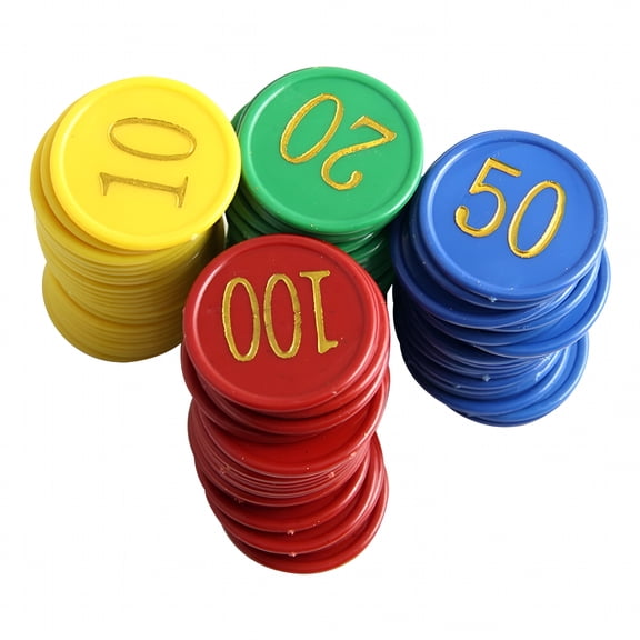 BESTSKY 80 Bingo Chips for Math & Poker Games - Colorful 1.5 Inch Counters