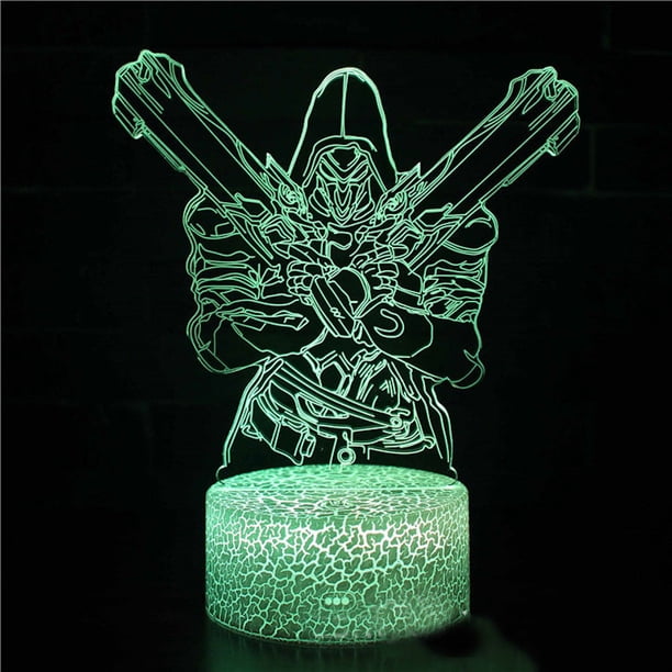 Lámpara LED LED 3D con forma de luz nocturna Genji Overwatch Anime