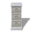 thumbnail image 2 of vidaXL Wooden Storage Rack 3/4/5 Weaving Baskets Drawer Cabinet White/Brown, 2 of 26