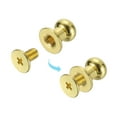 thumbnail image 4 of 15Sets Brass Ball Head Stud Rivets, 8mm Screw Back Button Nipple Rivet Golden, 4 of 7