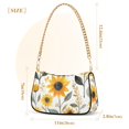 thumbnail image 3 of FORMRS Womens Shoulder Bag with Chain Strap Clutch Purse Cute Tote Handbag, White Watercolor Sunflowers, 3 of 7