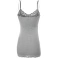 thumbnail image 4 of Bozzolo Women Junior & Plus Adjustable Spaghetti Strap Lace Trim Tunic Tank Top Camisoles, 4 of 5