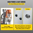 thumbnail image 3 of VEVOR 980W Magnetic Drill Press with 1-1/3 Inch (35mm) Boring Diameter Magnetic Drill Press Machine 2700 LBS Magnetic Force Magnetic Drilling System 680 RPM Portable Electric Magnetic Drill Press, 3 of 9