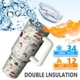 thumbnail image 2 of 40oz Mushroom Insulated Tumbler, Handle & Straw Lid, Dishwasher Safe, Sweatproof Exterior, 2 of 5