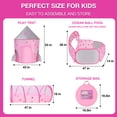 thumbnail image 6 of Wisairt Kids Play Tent, 3 in 1 Play Tents Tunnel Set with Ball Pit and Storage Bag, Indoor Outdoor Toy Tent for Toddlers Kids Toy Gifts, Pink (No Ball), 6 of 9