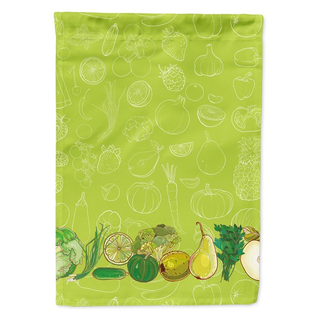 Bandera decorativa Caroline's Treasures tamaño Garden Frutas y en Verde BB5135GF