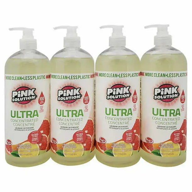Pink Solution Concentrated Liquid Laundry Gel Citrus,(33.8 oz.)(4/Case) Walmart.ca