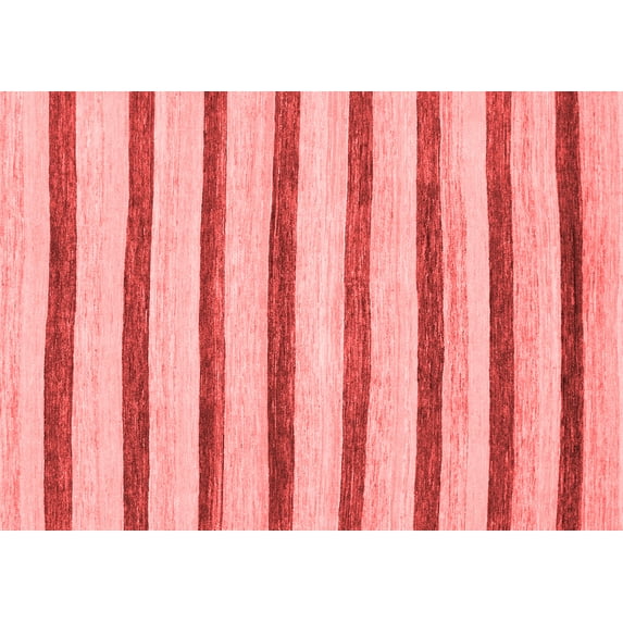 Ahgly Company Machine Washable Indoor Rectangle Solid Red Modern Area Rugs, 5' x 8'