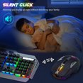 thumbnail image 4 of Ratón inalámbrico para juegos de 2,4 G, recargable, XG502, 600 mAh de vida útil ultralarga, 7 luces RGB, 2400 DPI, ahorro de energía inteligente, clic silencioso (negro), 4 of 5