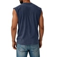 thumbnail image 5 of Cotton Sleeveless Tank Tops Men Trendy Casual Crewneck Muscle Gym Tank Shirts Summer Quick Dry Solid Color Beach Tank Top Royal Blue M, 5 of 5