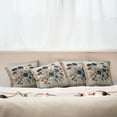 thumbnail image 4 of Ambesonne Rustic Throw Pillow Cover Pack of 4, Modern Botanical Wild Floral, 4 Pcs-18" x 18", Warm Taupe Dark Blue Ruby, 4 of 5