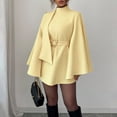 thumbnail image 5 of Stichou Womens Batwing Sleeve Coat 2026 Winter Spring Trendy Shlaw Poncho Peacoat Casual Belted Cloak Wool Spring Jackets Yellow S, 5 of 9
