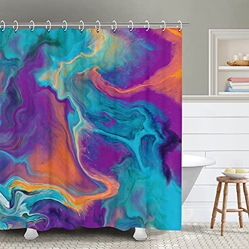 Rosielily Abstract Colorful Shower, Colorful Shower Curtains